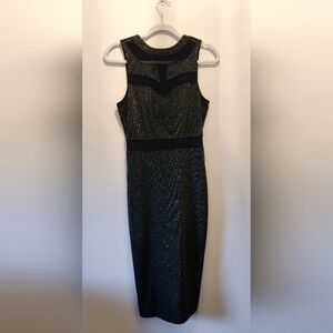 Material Girl Black and Gold Glitter Dress